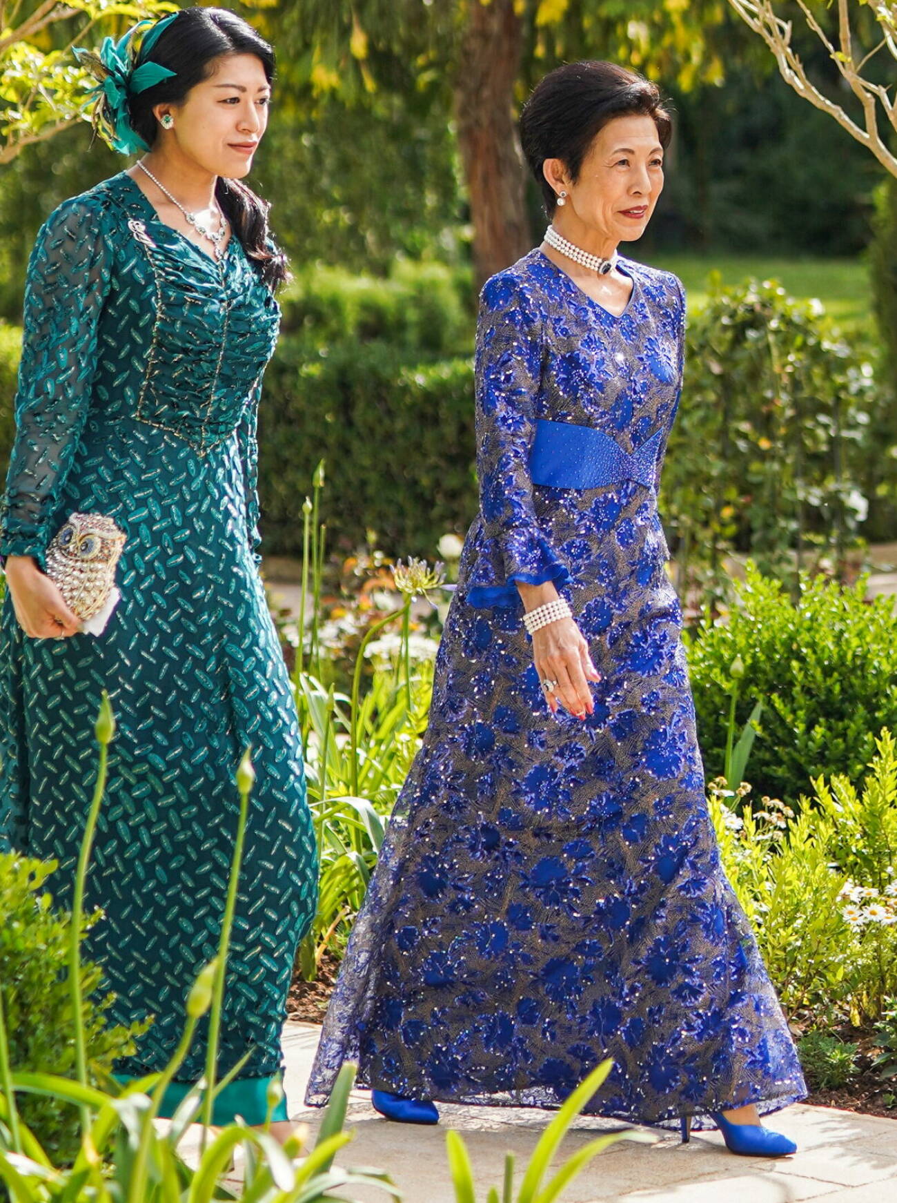 Kungligt bröllop i Jordanien 2023: Japanska prinsessan Takamado med sin dotter prinsessan Tsuguko.