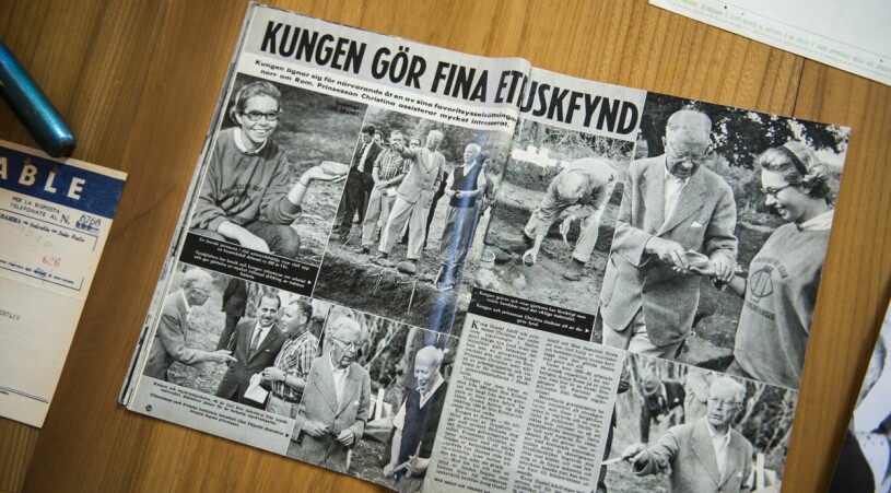 Så här kunde det se ut när prinsessan Christina hängde med farfar kungen på utgrävningar i Italien på det glada 1960-talet. Gustaf VI Adolf Prinsessan Christina Arkeolog
