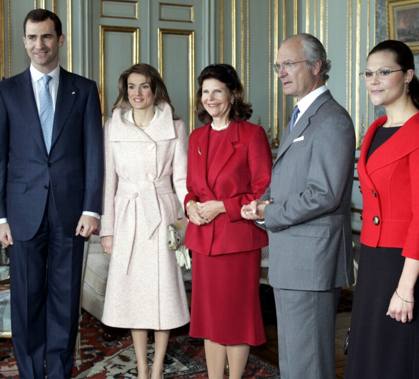 Det var då. Letizia och Felipe på Stockholms slott 2005. Spanska kungafamiljen Svenska kungafamiljen Stockholms slott 2005