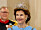 Drottning Silvia i Drottning Sofias diadem när Margrethe firade 50 år på tronen