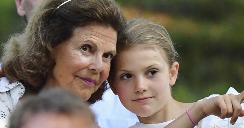 Estelle med mormor. Drottning Silvia Prinsessan Estelle