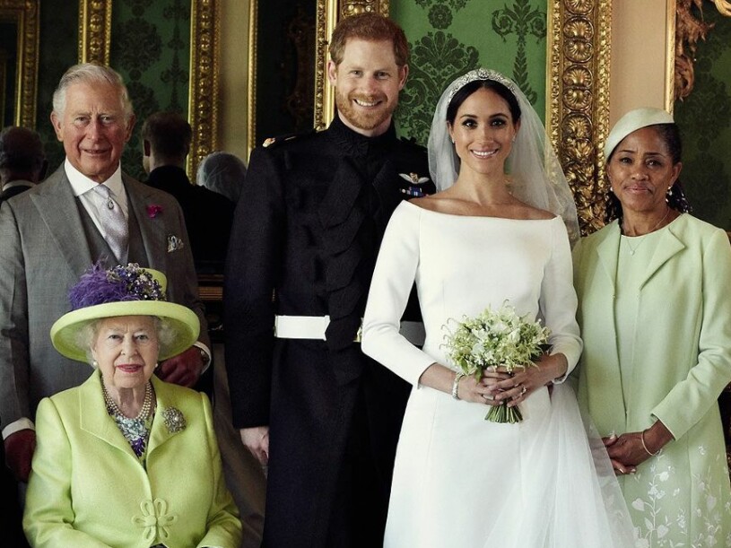 Meghan och Harry: Nygifta den 19 maj 2018. Meghan Markle Prins Harry Officiella bröllopsbilden 2018