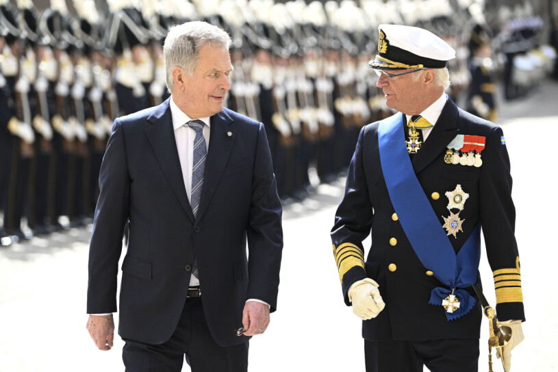 Finlands president Sauli Niinistö och kung Carl Gustaf under statsbesöket i Sverige
