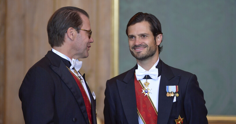 Två stiliga prinsar under kvällens galamiddag, men ingen Sofia! Prins Daniel och prins Carl Philip