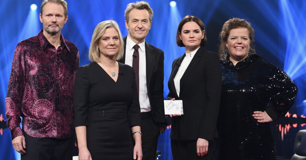 Fedrik Skavlan, Magdalena Andersson, Else Kåss Furuseth, Felix Herngren, Svjatlana Tsichanouskaja deltog i det sista avsnittet av Skavlan, SVT.