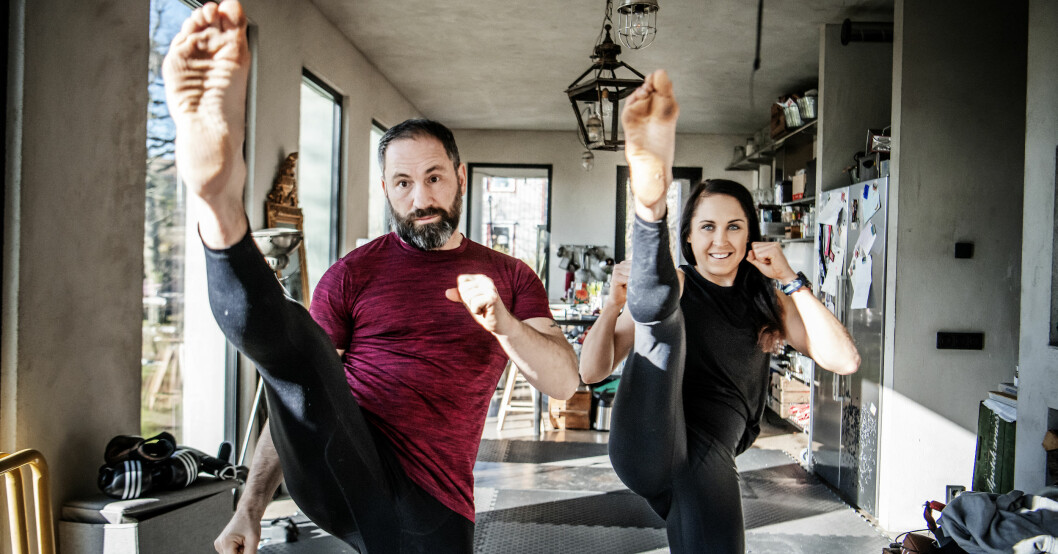 Paolo Roberto och Elin Härkönen, två månader innan entreprenören åkte fast för sexköp. Paolo Roberto och Elin Härkönen tränar