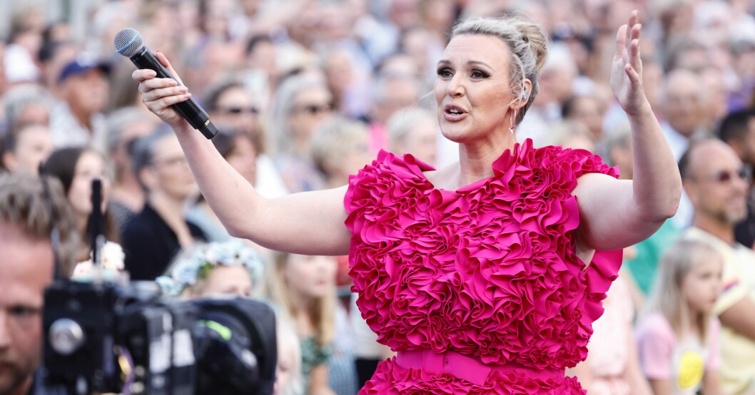 Sanna Nielsen, 37, lämnar Allsång på Skansen efter sju år som programledare. Sanna Nielsen