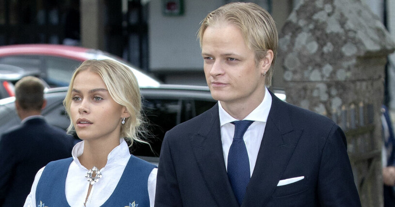 Juliane Snekkestad och Marius Borg Høiby på prins Sverre Magnus konfirmation