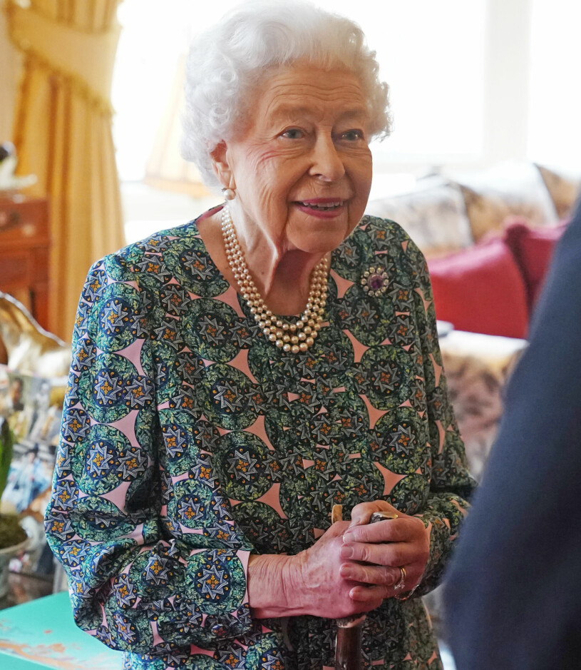 Drottning Elizabeth fotograferad den 16 februari, fyra dagar innan hon blev sjuk. Drottning Elizabeth