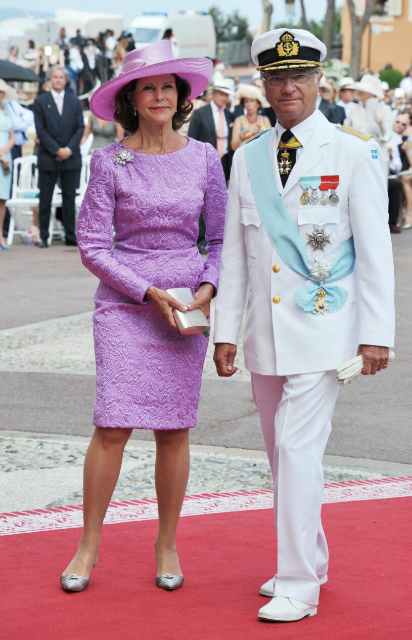 Kungen Drottning Silvia Vit amiralsuniform Tropikuniform