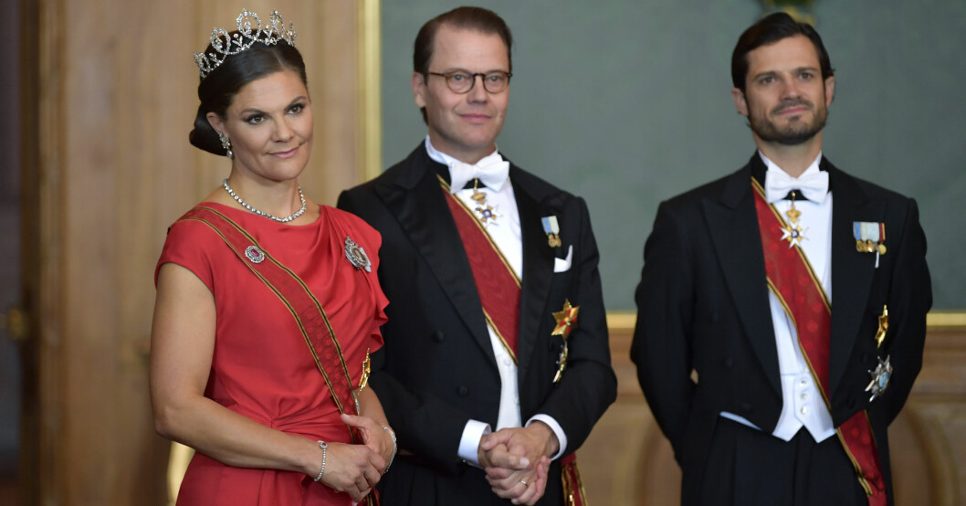 Ingen Sofia på kungliga galamiddagen på slottet. Victoria och Daniel på galamiddag