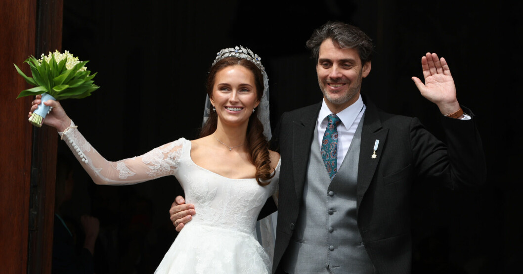 Ett glatt brudpar! Prins Ludwig av Bayern and hans fru prinsessan Sophie-Alexandra av Bayern
