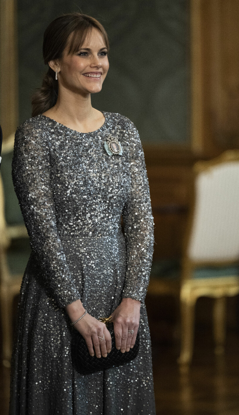 Prinsessan Sofia vid Sverigemiddagen på Stockholms slott 2023.