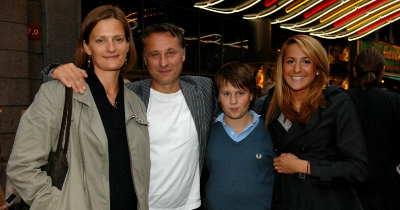 Michael, hustrun Catharina och barnen Arthur och Ellen år 2007.