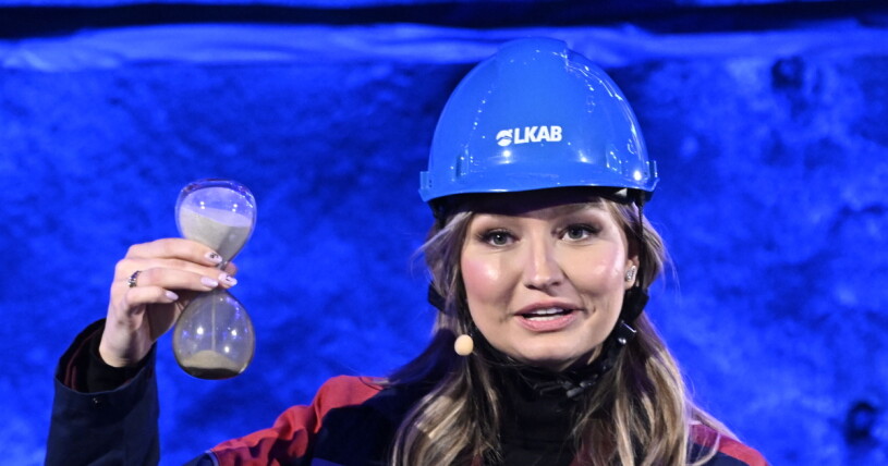 Energi- och näringsminister Ebba Busch (KD) under pressträff vid LKAB i Kiruna. Ebba Busch