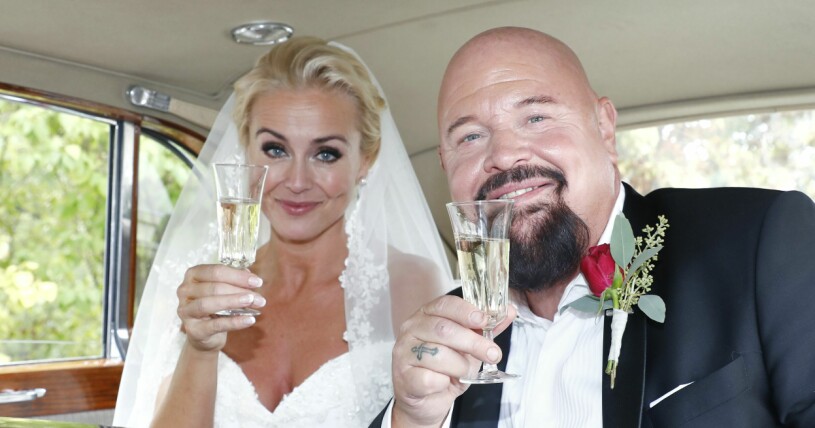 Johanna Lind Bagge och Anders Bagge på deras bröllop 2018