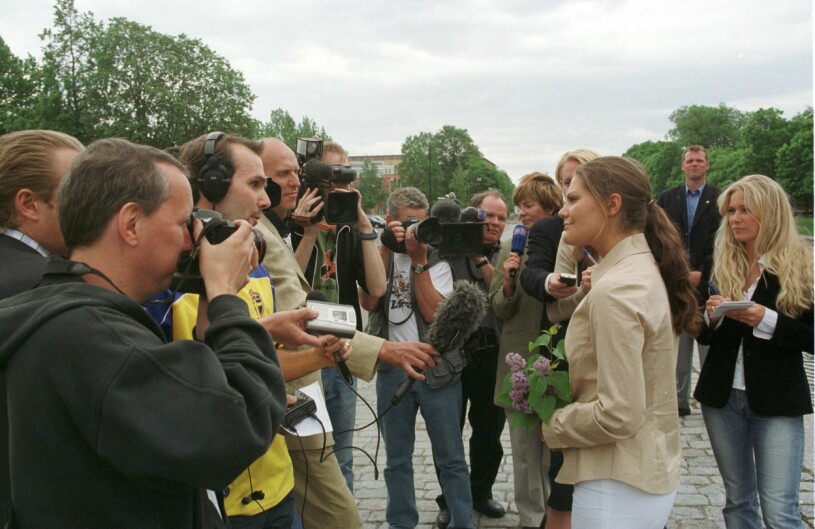 Pressträffen som Victoria aldrig glömmer. Kronprinsessan Victoria pressträff Uppsala 2002