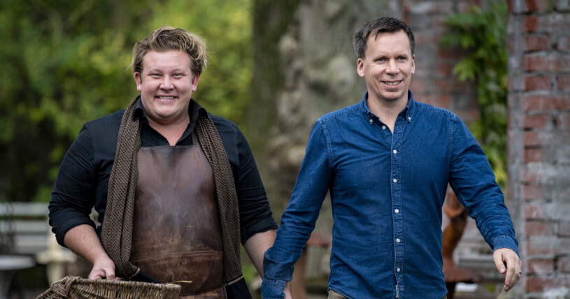 Karl Fredrik Gustafsson med sambon Petter Kjellén.