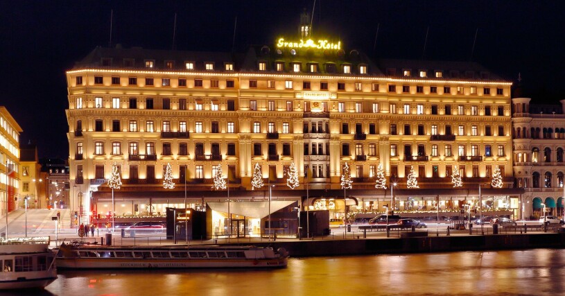 Grand Hotel i Stockholm, där Letizia och Felipe nu bor i en av sviterna. Grand Hotel i Stockholm