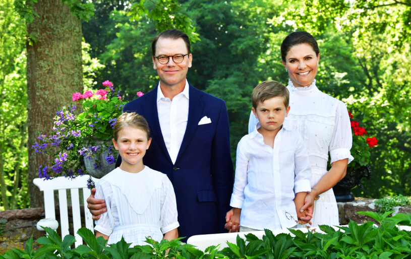 Hela familjen samlad! Estelle, Daniel, Oscar och Victoria