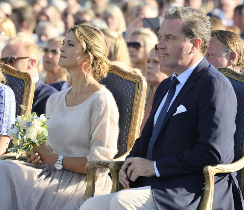 Prinsessan Madeleine, Christopher O'Neill under firandet av Victoriadagen på Borgholms idrottsplats, Borgholm, Öland, 2019