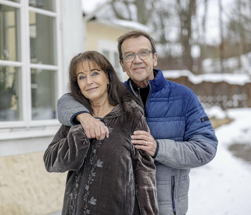 År 2023 firar Pernilla och Björn 35 år som gifta. Björn Skifs och frun Pernilla Skifs aktuella med krogshowen En värld av Skifs samt tv-programmet Jul med Björn Skifs. Fotograferade i och vid sitt hem utanför Stockholm. Foto: Magnus Wennman 2022