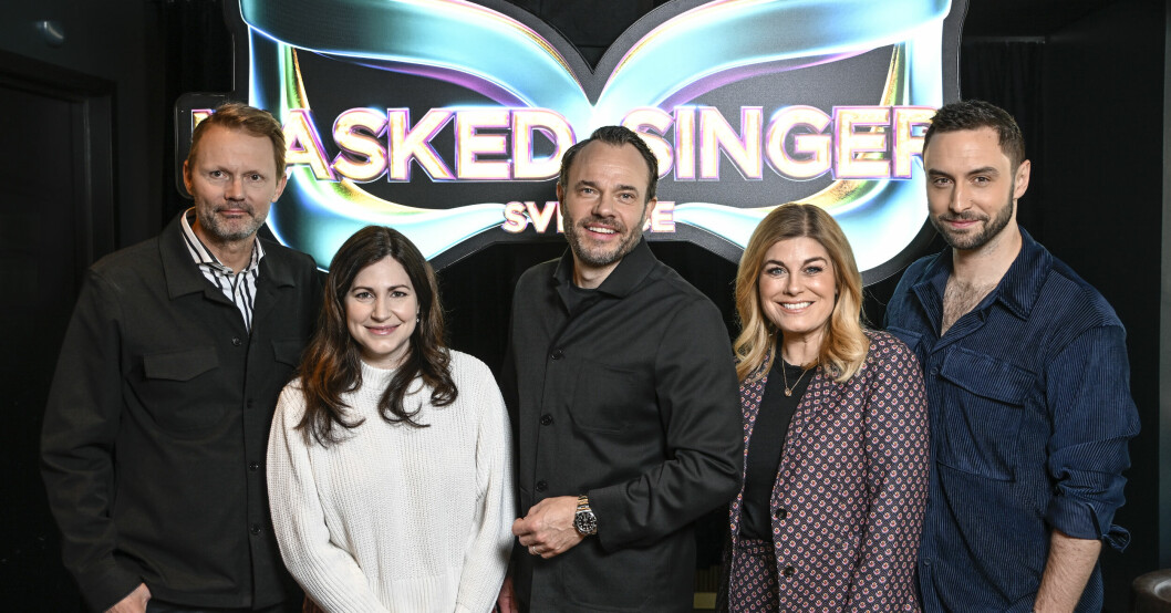 Felix Herngren, Nour el Refai, David Hellenius, Pernilla Wahlgren och Måns Zelmerlöw. Felix Herngren, Nour el Refai, David Hellenius, Pernilla Wahlgren och Måns Zelmerlöw