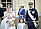 Prinsessan Sofia som håller prins Julian, prins Gabriel, prins Alexander och prins Carl Philip efter prins Julians dop i Drottningholms slottskyrka.