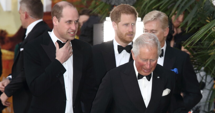 Nu var det läge sedan vi såg William, Harry och Charles tillsammans. Foto: Prins William, prins Harry och prins Charles
