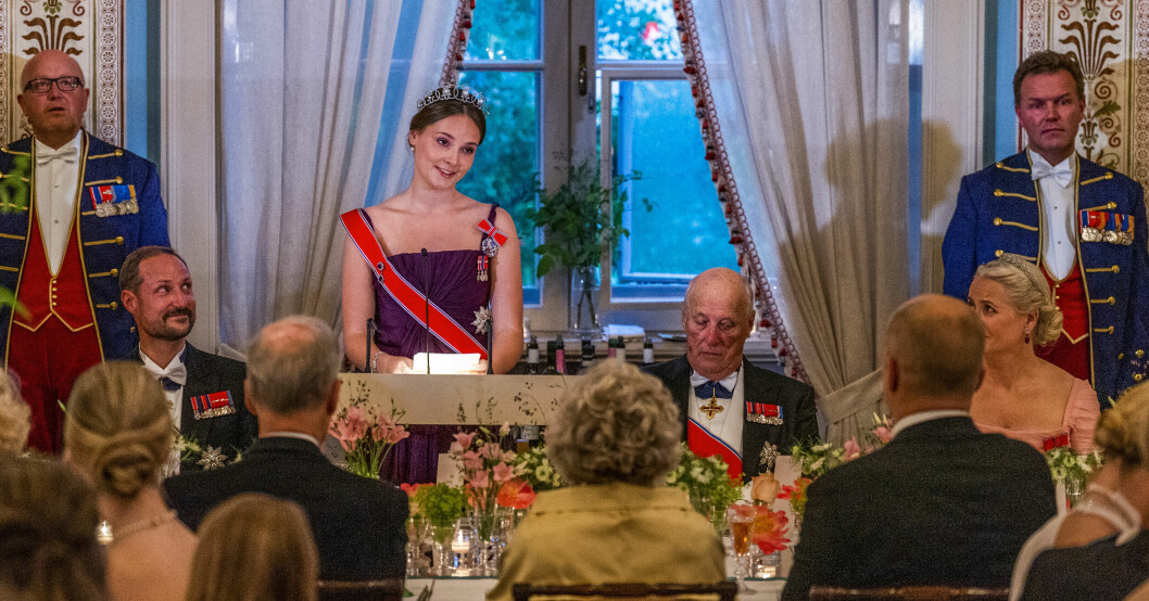 Pojkvännen Magnus Heien Haugstad var på plats när Ingrid Alexandra firade sin 18-årsdag. Ingrid Alexandra