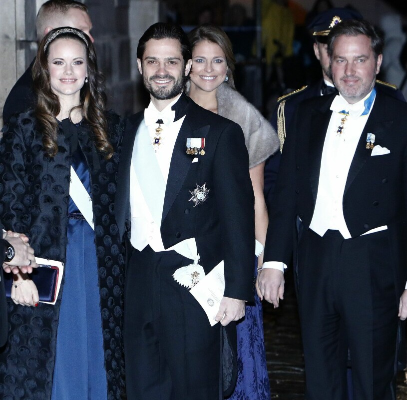 Prinsessan Sofia, prinsessan Madeleine, prins Carl Philip och Chris O’Neill vid Svenska Akademiens högtidssammankomst 2017