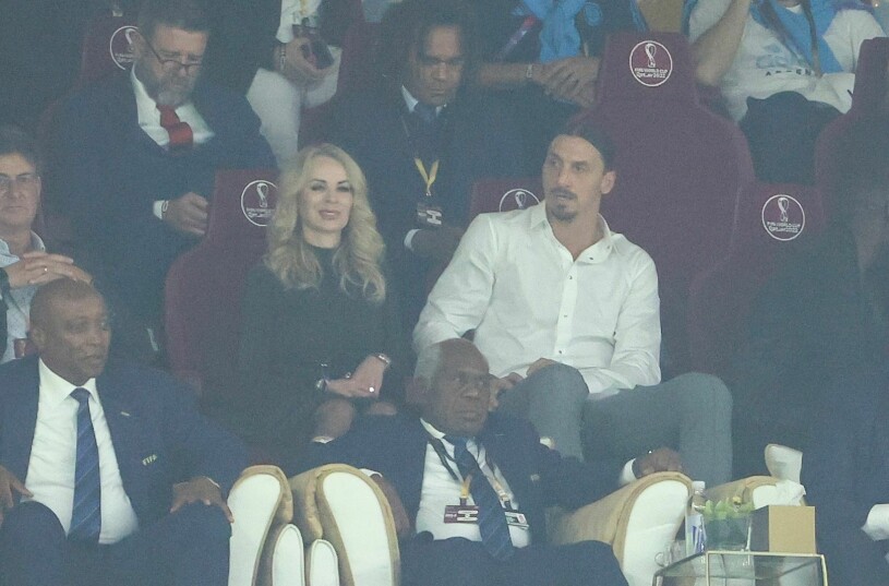 Zlatan och Helena på plats i Qatar för att se VM-finalen.