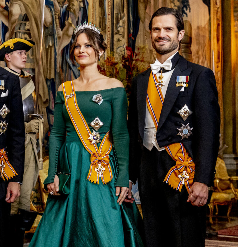 Prinsessan Sofia sköna gröna aftonlook. Prinsessan Sofia i ny grön aftonklänning under statsbesök från Nederländerna