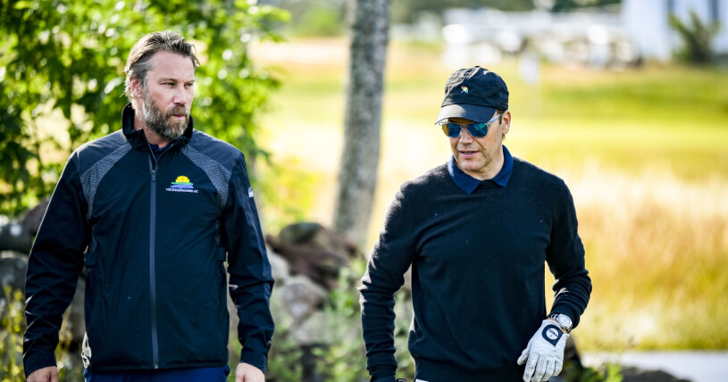 Peter Forsberg och prins Daniel under Victoriagolfen 2019. Peter Forsberg och prins Daniel