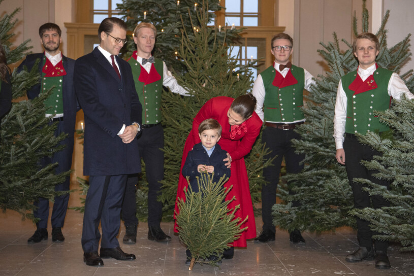 Tidigare år har även barnen varit med vid julgranstraditionen. Kronprinsessan Victoria, prins Daniel och prins Oscar tar emot julgranar av Skogshögskolans studentkår på Stockholms slott.