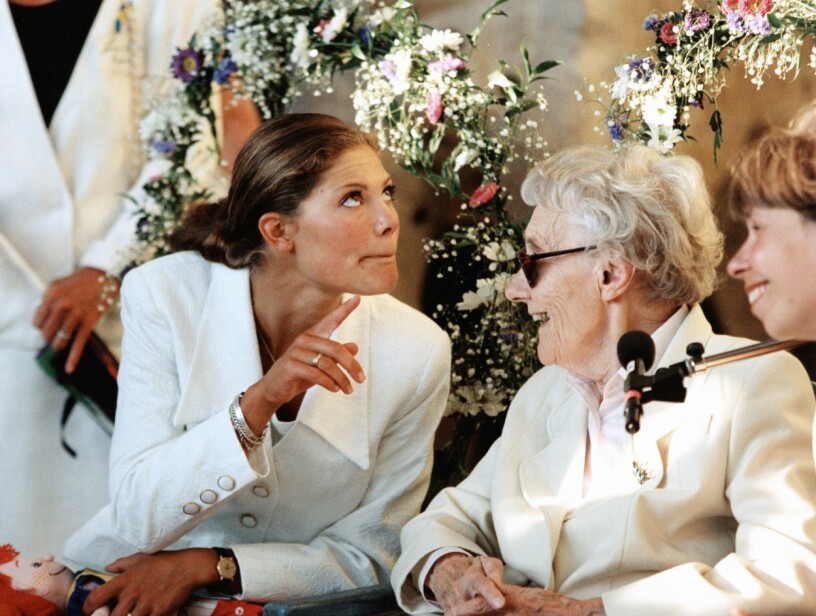 Kronprinsessans fina möte med Astrid Lindgren 1997. Kronprinsessan Victoria Astrid Lindgren 1997