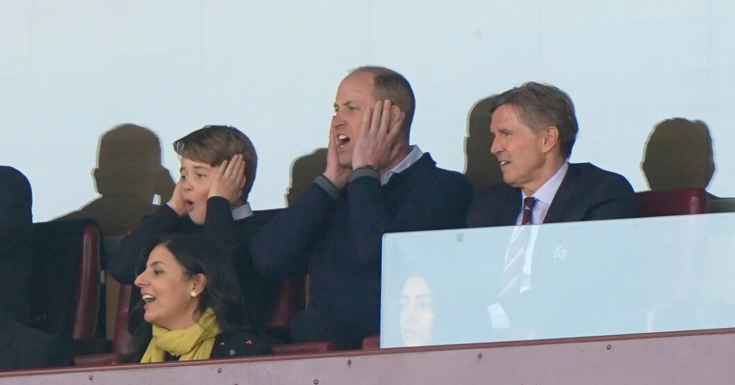 Det var uppenbarligen en otroligt spännande match! Prins George och prins William på fotbollsmatch