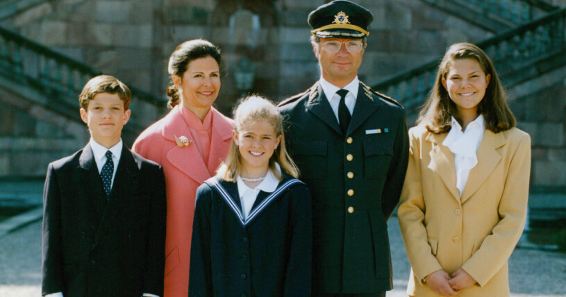 Drottning Silvia, kung Carl Gustaf, kronprinsessan Victoria, prins Carl Philip och prinsessan Madeleine