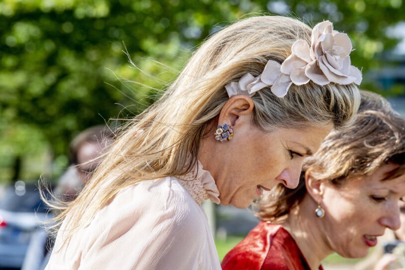 En dämpad Máxima med skadad hand. Drottning Máxima Skadad hand Fraktur Olycka