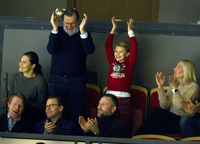 Kunglig ishockey i Gävle, julen 2019. Kronprinsessfamiljen och familjen Westling på ishockey julen 2019