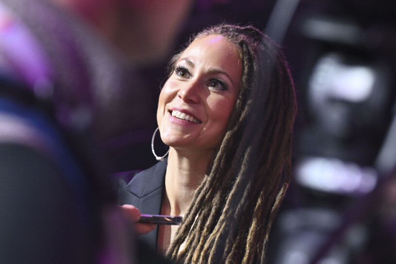 Mariette uppmanade sina följare att rösta på exflickvännen Melanie. Mariette vid torsdagens repetitioner inför Melodifestivalens semifinal i Örnsköldsvik.