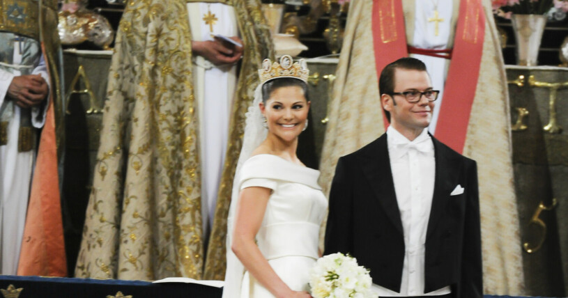 Kronprinsessan Victoria och prins Daniel på sitt bröllop 2010. Kronprinsessan Victoria och prins Daniel