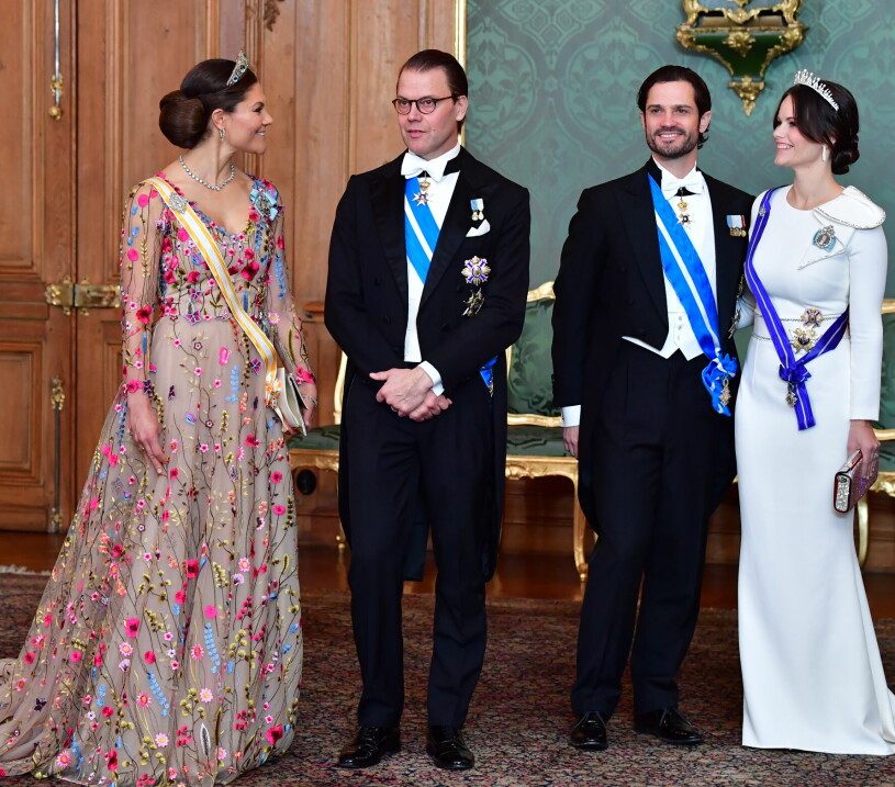 Svenska kungafamiljens Fab Four: Victoria, Daniel, Carl Philip och Sofia. Kronprinsessan Victoria Prins Daniel Prins Carl Philip Prinsessan Sofia Statsbesök Galamiddag