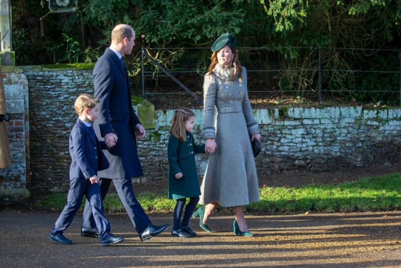 Prins William, prinsessan Kate, prinsessan Charlotte och prins George