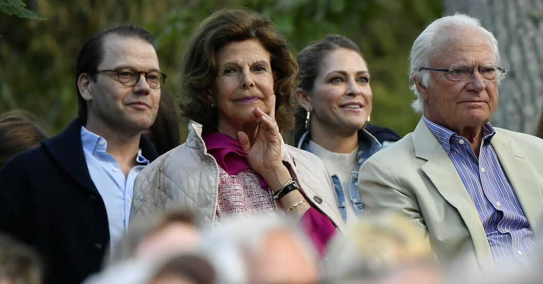 Prins Daniel, drottning Silvia, prinsessan Madeleine och kung Carl Gustaf under Victoriadagarna på Öland