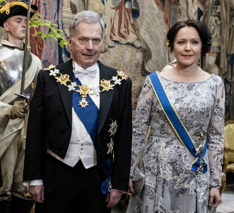 Presidenten med sin nya prestigefulla Serafimerkedja.