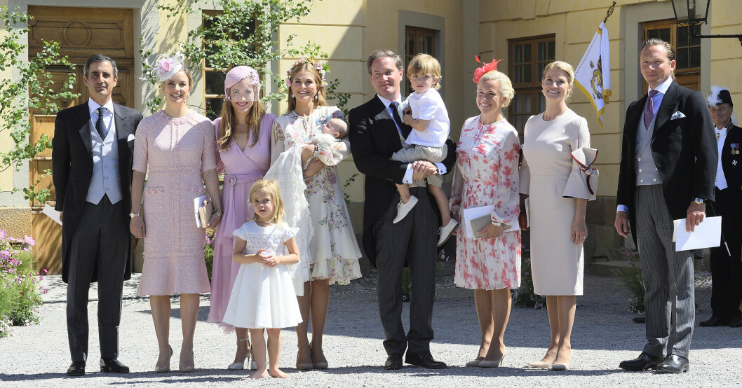 Natalie Werner var såklart med på gudbarnet prinsessan Adriennes dop. Natalie näst längst till höger. Natalie Werner