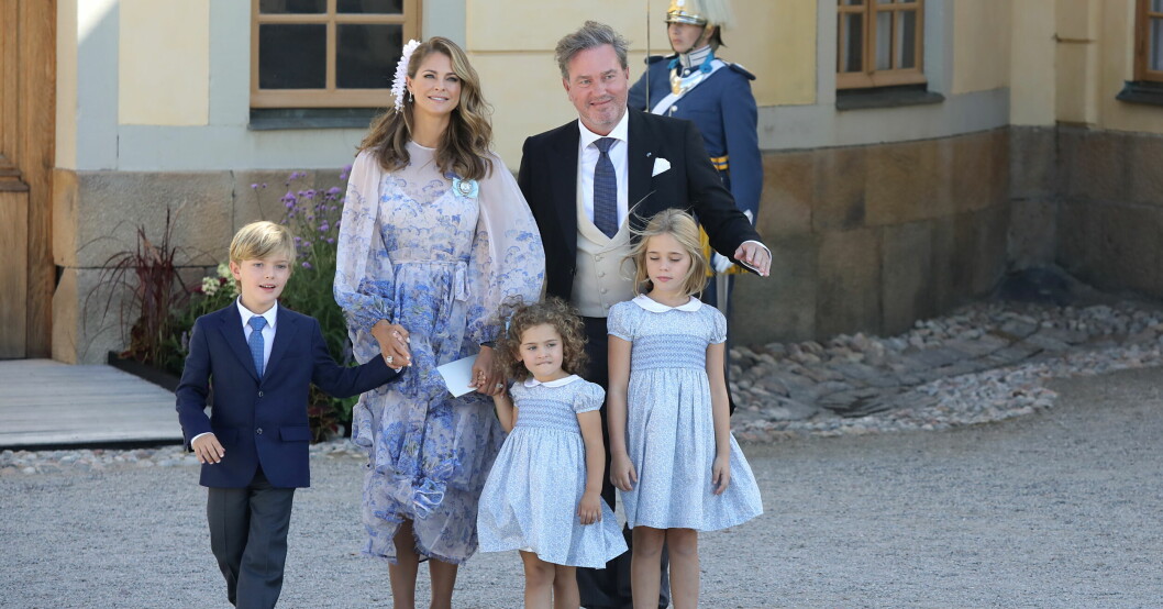 Chris O'Neill, prinsessan Madeleine, prinsessan Adrienne, prinsessan Leonore och prins Nicolas