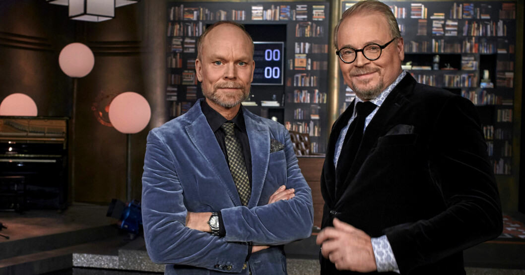 Kristian Luuk och Fredrik Lindström är programledare i På spåret i SVT. Kristian Luuk och Fredrik Lindström är programledare i På spåret i SVT