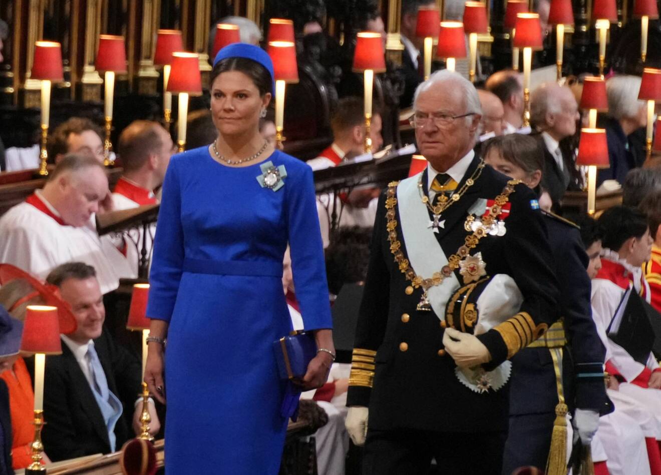 Kronprinsessan Victoria och kungen på kung Charles och drottning Camillas kröning